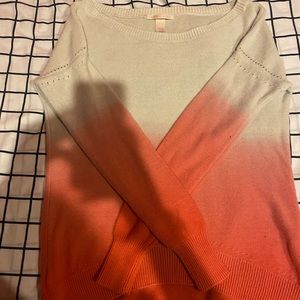 pink to white ombré sweater